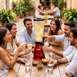 Torre Tereré Suqueira Drinks 3,5 Litros Dispenser Gira 360