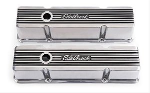 Par de Tampas de Válvula Edelbrock - Modelo alto Chevy