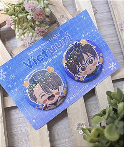 Par de bottons Yuri!!! on Ice (Victor x Yuuri)