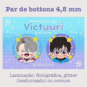 Par de bottons Yuri!!! on Ice (Victor x Yuuri)