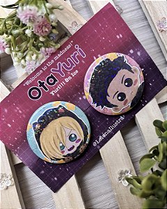 Par de bottons Yuri!!! on Ice (Otabek x Yuri P.)