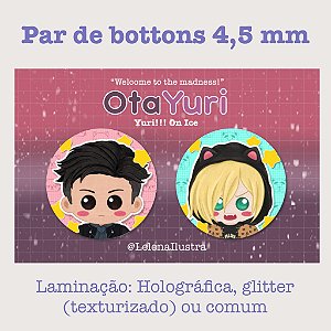 Par de bottons Yuri!!! on Ice (Otabek x Yuri P.)