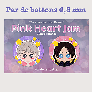 Par de bottons - Pink Heart Jam