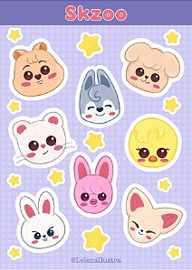 Cartela de adesivos - Stray Kids Skzoo