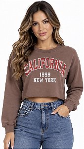 MOLETOM CROPPED MARROM