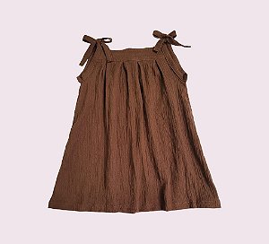 Vestido Lacinho Gaze Castanho