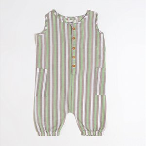 Macacão Saruel Verde Listrado