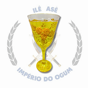 TAÇA AMARELA C/ FLOR  - MODELO 2
