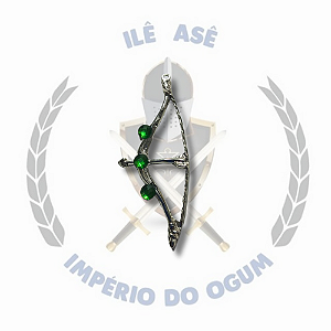 OFÁ COM 3 PEDRAS - PRATA C/ VERDE