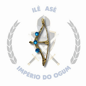 OFÁ COM 3 PEDRAS - DOURADO C/ AZUL