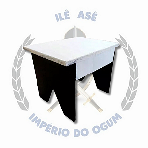 BANCO MADEIRA PRETO VELHO S/GAVETA - BRANCO E PRETO