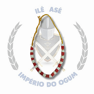 COLAR CORAL AFRICANO - VERMELHO C/ BRANCO
