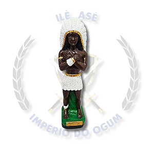 IMAGEM GESSO CABOCLO 20CM - CABOCLO PENA BRANCA