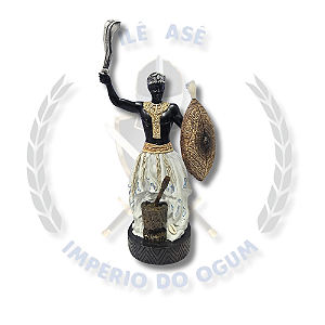 IMAGEM RESINA ORIXÁ OGUM AFRICANO 30CM
