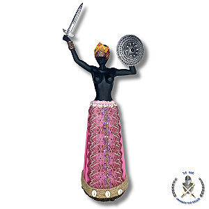 IMAGEM RESINA ORIXÁ OBÁ AFRICANO 40CM