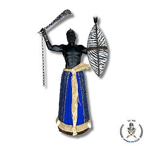 IMAGEM RESINA ORIXÁ OGUM AFRICANO 40CM