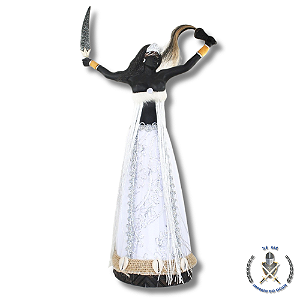 IMAGEM RESINA ORIXÁ IANSÃ OYÁ YGBALÊ AFRICANO 40CM