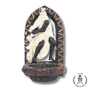 IMAGEM RESINA ORIXÁ OBALUAÊ AFRICANO PORTA AXÉ 20CM