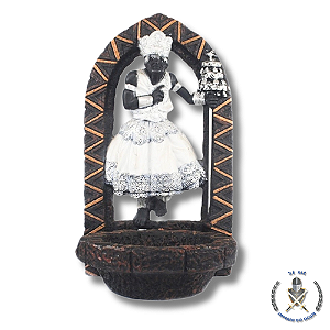 IMAGEM RESINA ORIXÀ OXALÁ AFRICANO PORTA AXÉ 20CM