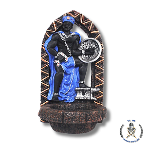 IMAGEM RESINA ORIXÁ OGUM AFRICANO PORTA AXÉ 20CM