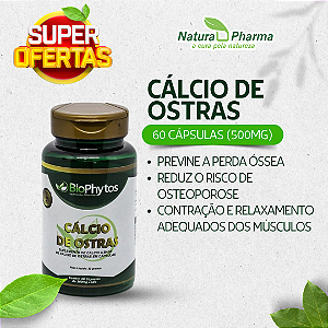 CÁLCIO DE OSTRAS - 60 CAPSULAS (500mg) - BIOPHYTOS