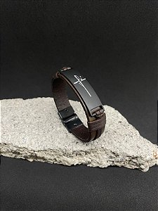 Pulseira Fé | Couro legítimo