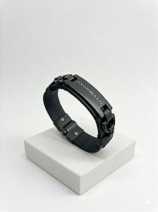 Pulseira Foco Força e Fé | Couro legítimo