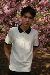 Polo com Gola Retilínea Marinho IAGO