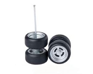 Rodas com pneus de borracha para customização de miniaturas 1:64