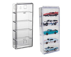 Expositor modular com divisórias 05 nichos para miniaturas 1:64 - Com base