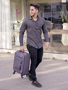 Camisa Social Slin Fit Micro Xadrez