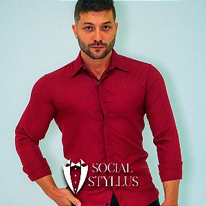 Camisa Social Manga Longa - Vermelha