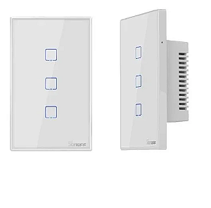 Interruptor de Parede Inteligente Wi-Fi Sonoff TXT2US3C Branco