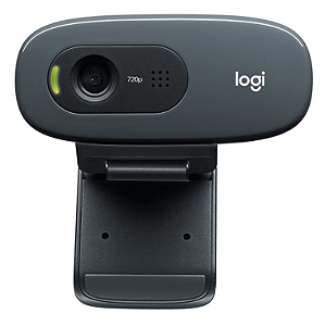 Webcam Logitech Resolução HD 720p/30fps USB-A Preto C270