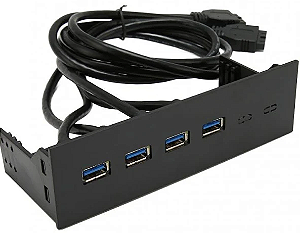 Placa USB 5.25'' 2 USB 3.0+Cabo P2U-525 Vinik Preto Original