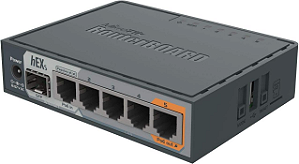 Mikrotik Gigabit Ethernet hEXs com Porta SFP Mikrotik RB760IGS Preto