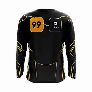 camiseta manga longa motorista de aplicativo  e bandana ,99 ube -MA