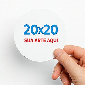 Kit 20 Rótulo adesivo personalizado a prova de água 20x20 cm ( redondo, quadrado ou recorte especial )