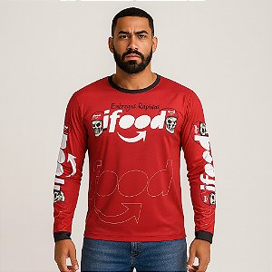 Camiseta Manga Longa Ifood Com Proteção Uv 50+
