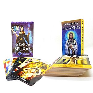 Kit Baralho Tarô das Bruxas C/ Manual e Oráculo dos Arcanjos