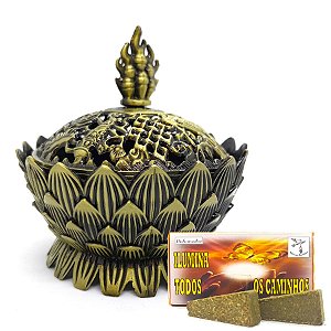 Kit Turíbulo De Mesa Metal Defumador Ilumina Caminhos C/20