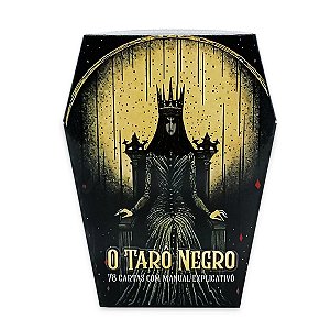 Caixão Baralho O Grande Tarot Negro 78 Cartas Com Manual