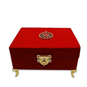 Porta Tarô Baralho Veludo Vermelho Cigana Artesanal