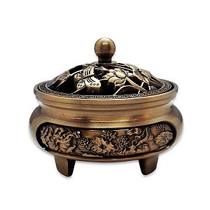 Turíbulo Incensário de Mesa Cobre em Metal Brilhante 10cm