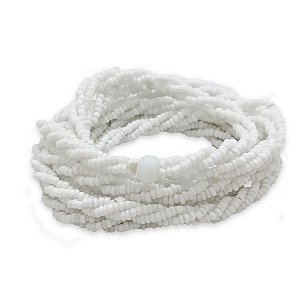 Guia Brajá Branco Oxala 3 Fios Trançado 60cm Umbanda