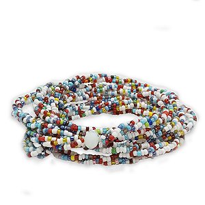Guia Brajá Colorida Erê 3 Fios Trançado Cigano 60cm Umbanda