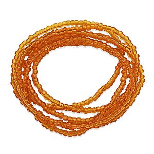 Guia Laranja Cristal Orixás Conexão Espiritual 60cm Paz