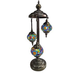 Abajur Turco de Chão Mosaico Metal E Vidro mesclado vermelho 78 Cm