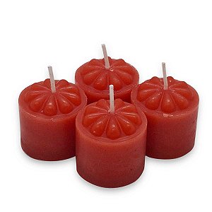 Kit 4 Velas Vermelhas Aromáticas Perfumadas Decorativas 40g