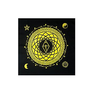 Toalha Leitura de Tarô Elemental Magia dos Astros Amarela